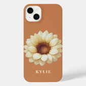 Personalized Sunflower Name Terra Cotta Phone Case iPhone Hülle (Rückseite)