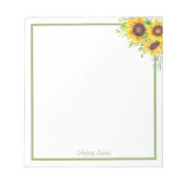 Personalized Sunflower Notepad Notizblock (Vorderseite)