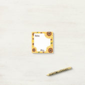 Personalized Sunflower Notes Square  Post-it Klebezettel (Auf Schreibtisch)