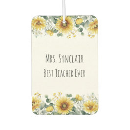 Personalized Sunflower Teacher Thank You Autolufterfrischer