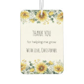 Personalized Sunflower Teacher Thank You Autolufterfrischer (Rückseite)