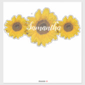 Personalized sunflower trio aufkleber (Blatt)