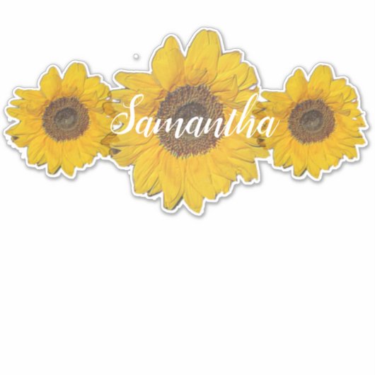 Personalized sunflower trio aufkleber (Vorderseite)