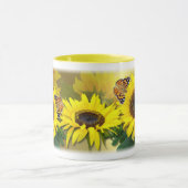 Personalized Sunflowers and Butterflies Tasse (Zentrum)