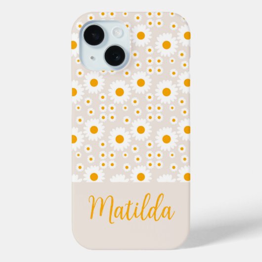 Personalized Sunny Daisy Pattern Phone Case (Rückseite)