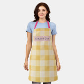 Personalized Sunny Yellow Gingham Plaid  Schürze (Getragen)