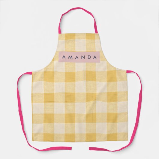 Personalized Sunny Yellow Gingham Plaid  Schürze (Vorderseite)