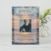 Personalized Sunset Funeral Invitation Einladung (Stehend Vorderseite)