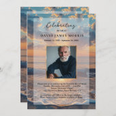 Personalized Sunset Funeral Invitation Einladung (Vorne/Hinten)