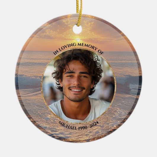 Personalized Sunset Memorial Ornament (Vorne)