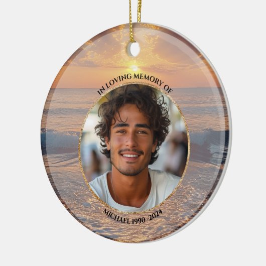 Personalized Sunset Memorial Ornament (Links)