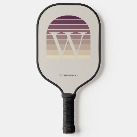 Personalized Sunset Ombre Monogram Pickleball Schläger (Vorderseite)