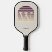 Personalized Sunset Ombre Monogram Pickleball Schläger (Rückseite)