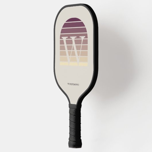 Personalized Sunset Ombre Monogram Pickleball Schläger (Links)