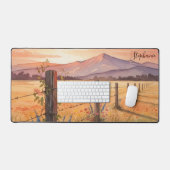 Personalized Sunset Wildflower Field Schreibtischunterlage (Tastatur & Maus)