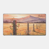 Personalized Sunset Wildflower Field Schreibtischunterlage (Vorderseite)