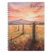 Personalized Sunset Wildflower Journal Notebook Notizblock (Vorderseite)