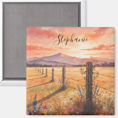 Personalized Sunset Wildflower Magnet