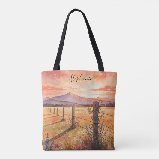 Personalized Sunset Wildflower Tasche (Rückseite)
