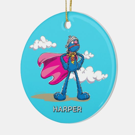 Personalized Super Grover | Custom Name & Photo Keramik Ornament (Links)