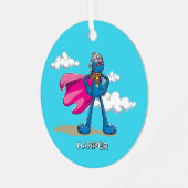 Personalized Super Grover | Custom Name & Photo Ornament Aus Metall (Vorderseite links)