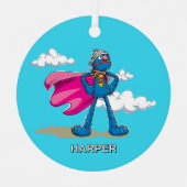 Personalized Super Grover | Custom Name & Photo Ornament Aus Metall (Vorderseite)