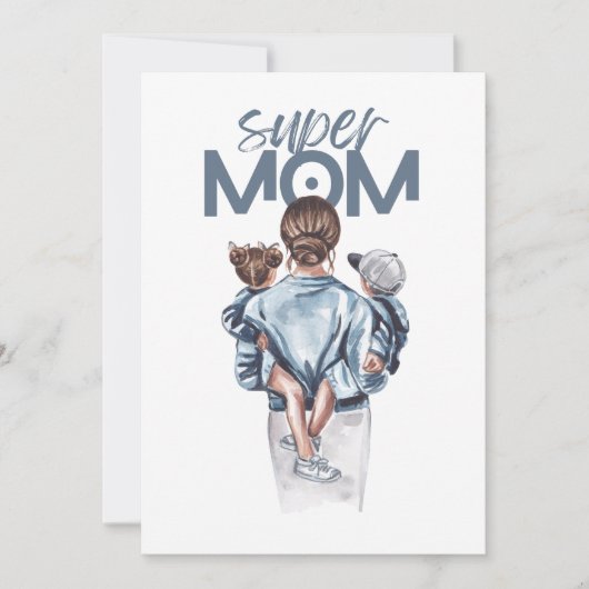Personalized Super Mom with Son and Daughter Gift (Vorderseite)