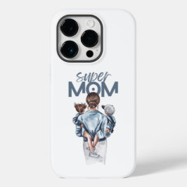 Personalized Super Mom with Son and Daughter Gift Case-Mate iPhone 14 Pro Hülle