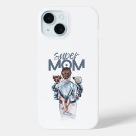 Personalized Super Mom with Son and Daughter Gift Case-Mate iPhone Hülle