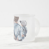 Personalized Super Mom with Son and Daughter Gift Mattglastasse (VorderseiteRechts)