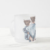 Personalized Super Mom with Son and Daughter Gift Mattglastasse (Vorderseite Links)