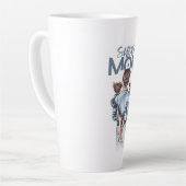 Personalized Super Mom with Son and Daughter Gift Milchtasse (Linke Ecke)