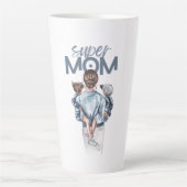 Personalized Super Mom with Son and Daughter Gift Milchtasse (Vorderseite)
