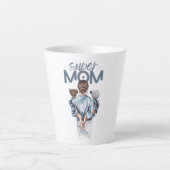 Personalized Super Mom with Son and Daughter Gift Milchtasse (Vorderseite)