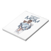 Personalized Super Mom with Son and Daughter Gift Notizblock (Rotiert)
