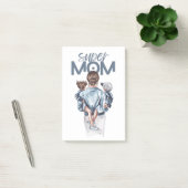 Personalized Super Mom with Son and Daughter Gift  Post-it Klebezettel (Büro)