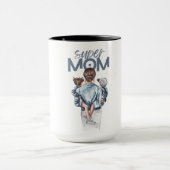 Personalized Super Mom with Son and Daughter Gift Tasse (Zentrum)