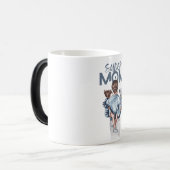 Personalized Super Mom with Son and Daughter Gift Verwandlungstasse (Vorderseite Links)