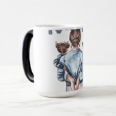Personalized Super Mom with Son and Daughter Gift Verwandlungstasse (Vorderseite Links)