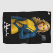 Personalized Superhero Golf Towel Golfhandtuch (Horizontal)