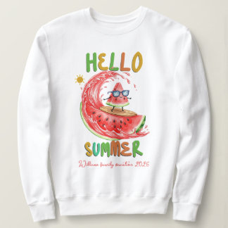 Personalized surfing watercolor family vacation sweatshirt