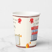 Personalized Sustainable Kawaii Girl Firefighter Pappbecher (Rechts)