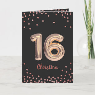 Personalized Sweet 16 Happy 16th Birthday Glitter Karte
