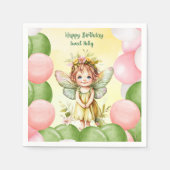 Personalized Sweet Fairy 1st Birthday Napkins Serviette (Vorderseite)