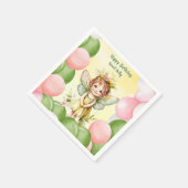 Personalized Sweet Fairy 1st Birthday Napkins Serviette (Ecke)
