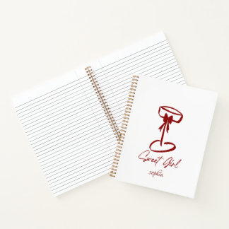 Personalized Sweet Girl Notebook Coquette  Notizblock