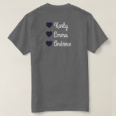 Personalized T-shirt for dad with children's names (Design Rückseite)