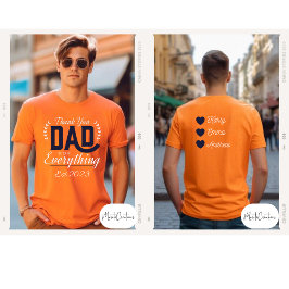 Personalized T-shirt for dad with children's names