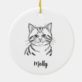 Personalized Tabby Cat Christmas Keramik Ornament (Hinten)