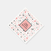 Personalized Table Love Text Art Valentine Napkins Serviette (Ecke)